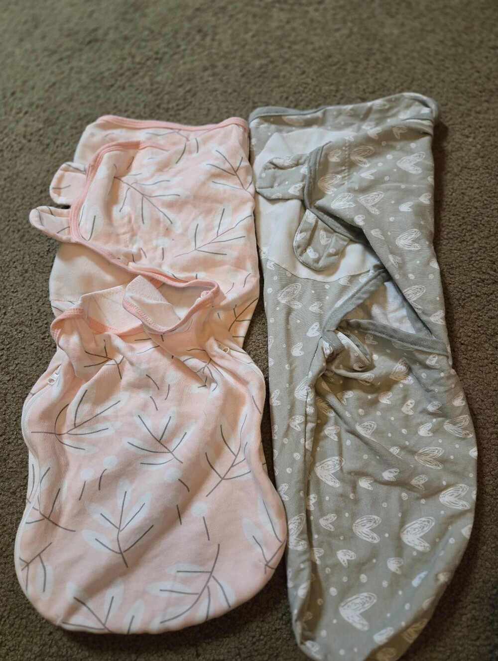 Two Baby Velcro Swaddles